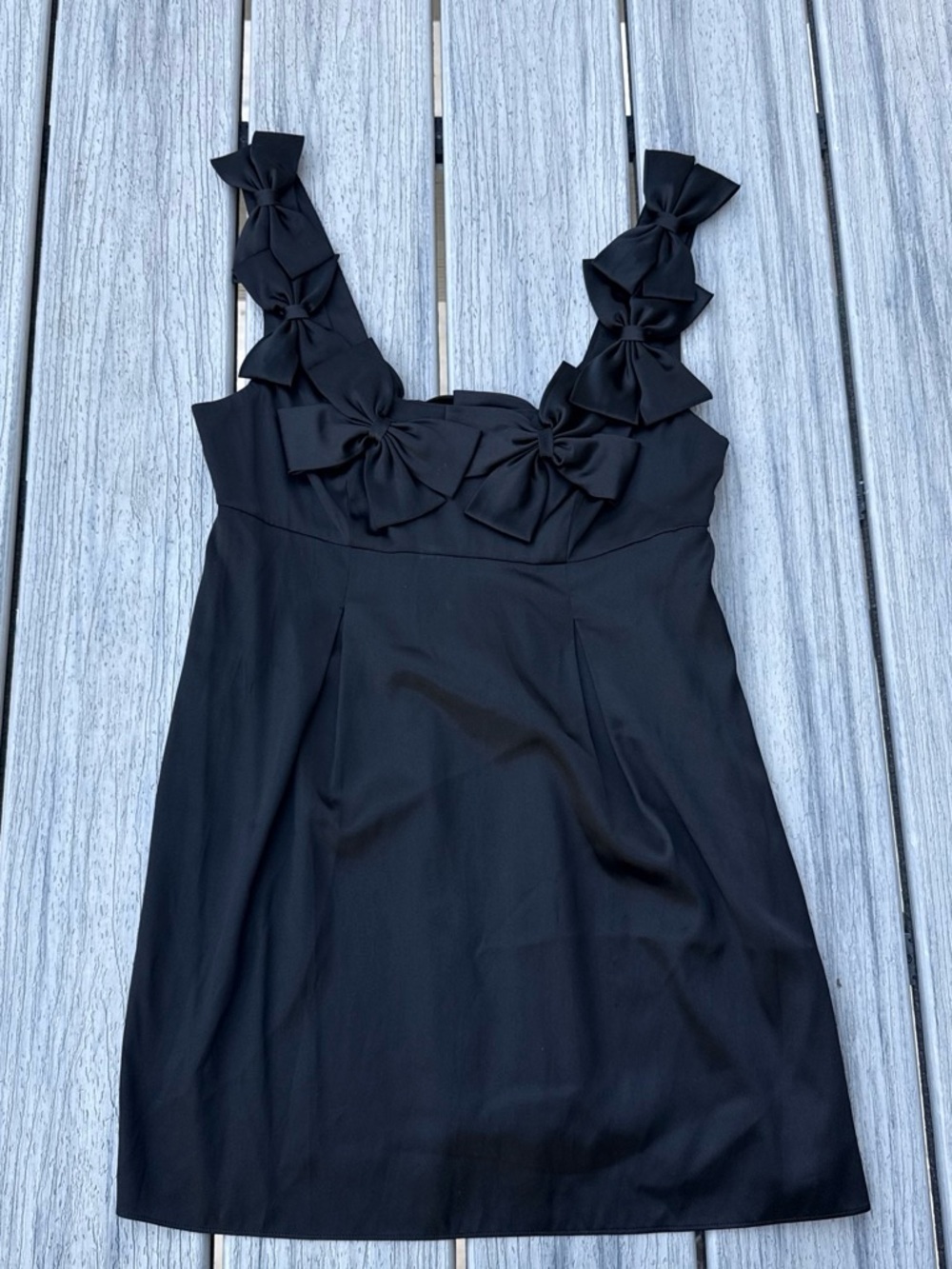 Rebecca Taylor Black Bow Silk Tunic Blouse 4